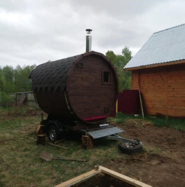 Монтаж бани-бочки №413 от 23.04.2021 в Волгограде